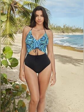 Skinny Dippers Miraclesuit  Kontiki Candi One-Piece Women Swimsuit Ocean Blue